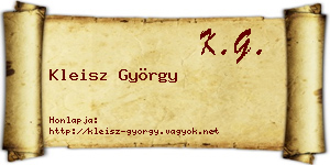 Kleisz György névjegykártya