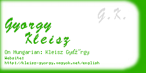 gyorgy kleisz business card